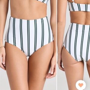 NWT Mikoh Lami Striped High-Waisted Bikini Bottom